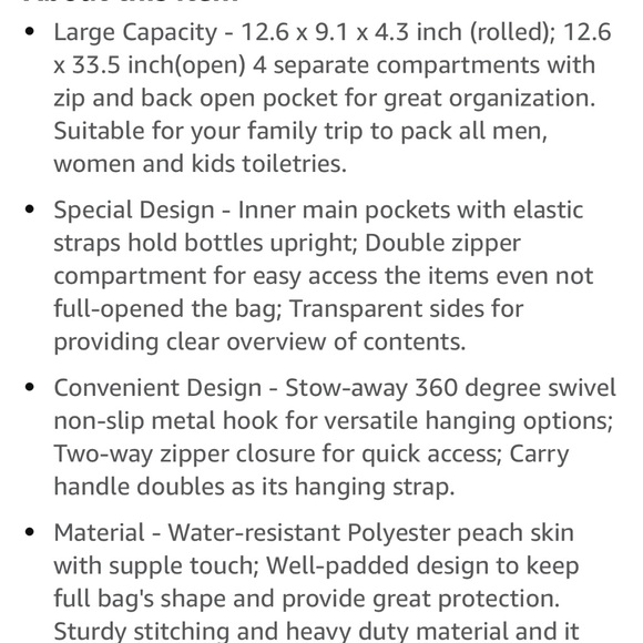 Bagsmart Toiletry Bag Travel Bag Large. - Picture 2 of 8